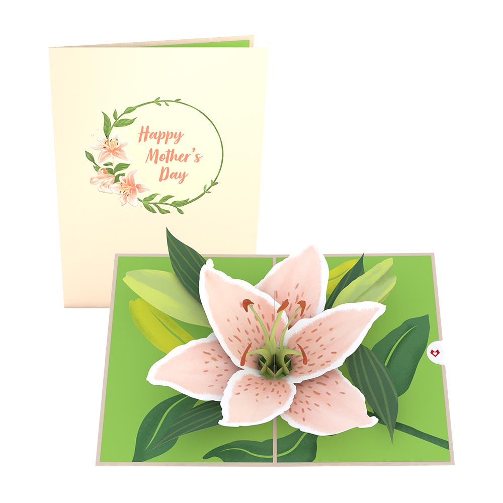 lily flower for mother's day Mother's Day Lily Bloom Pop-Up Card