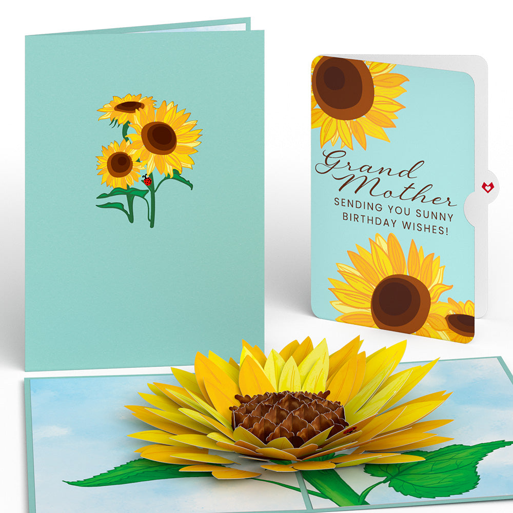 birthday succulent pop up card Sunflower Birthday Pop-Up Card and Sentiment Set for Grandmother
