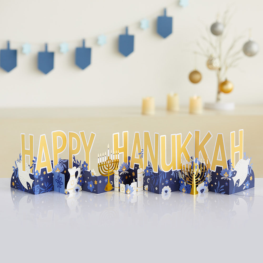 Elegant Happy Hanukkah Loooooong Card? (Expands to 2 feet)