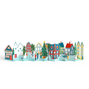 Merry Christmas Village Loooooong Card? (Expands to 2 feet)