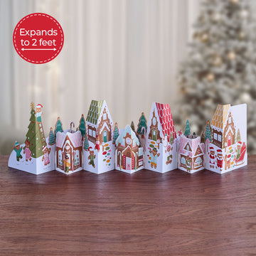 Holiday Gingerbread Village Loooooong Card? (Expands to 2 feet)