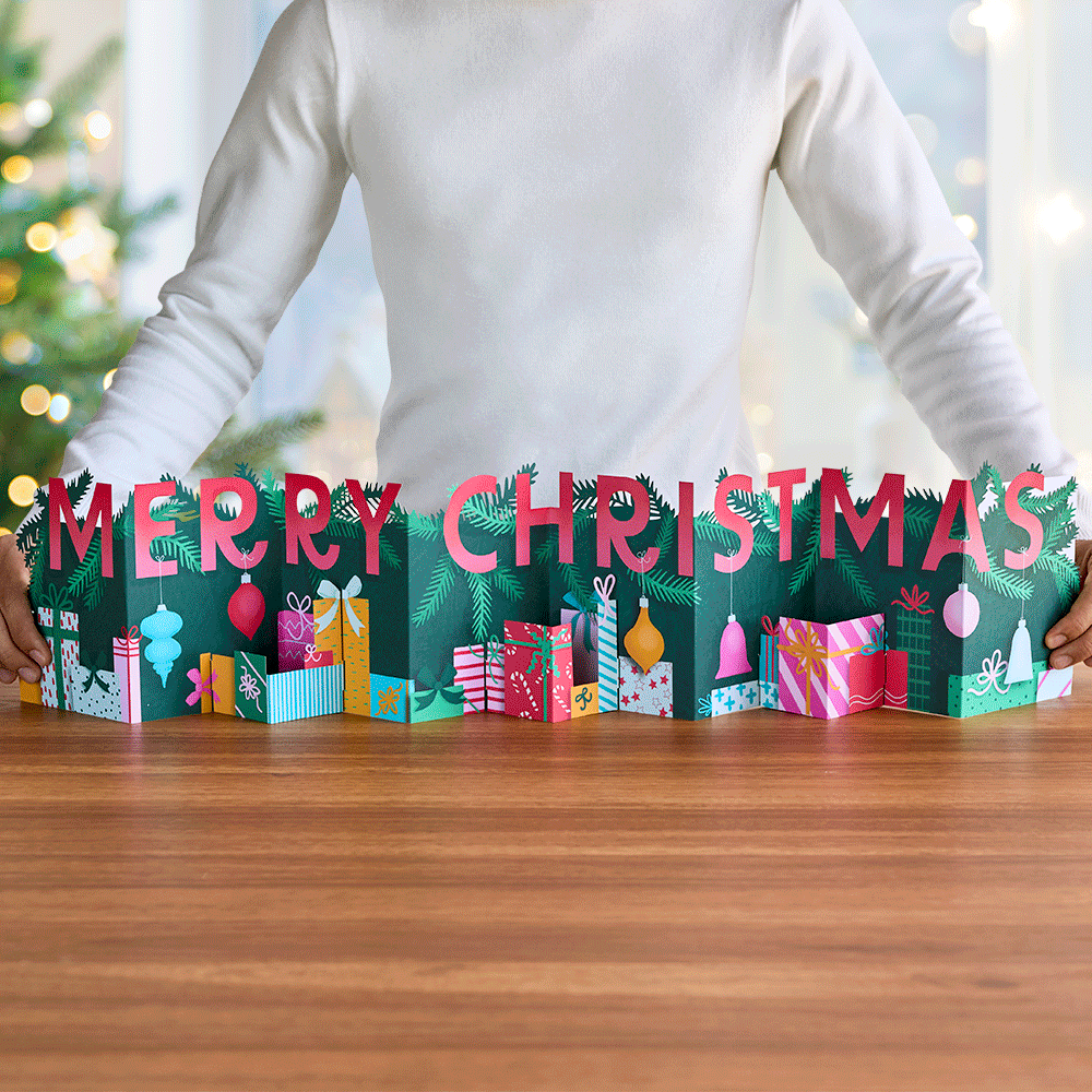 Under the Tree Merry Christmas Loooooong Card? (Expands to 2 feet)