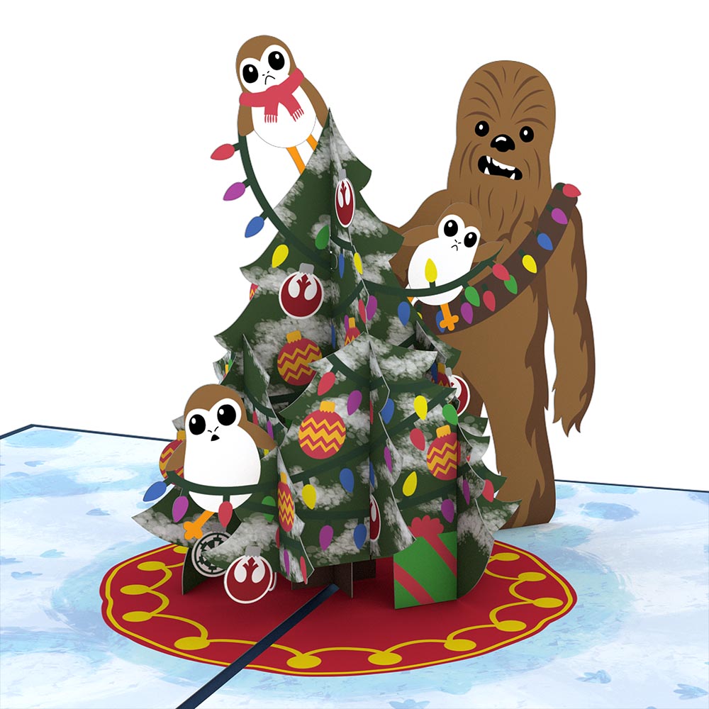 Star Wars? Chewie & Porgs Christmas Pop-Up Card