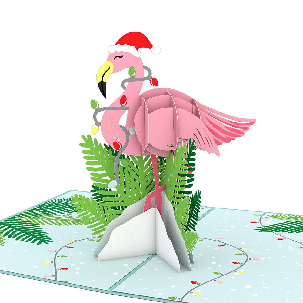 Festive Flamingo Pop-Up Card