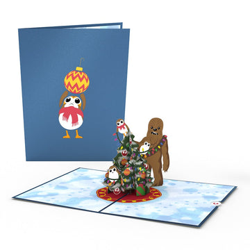 Star Wars? Chewie & Porgs Christmas Pop-Up Card