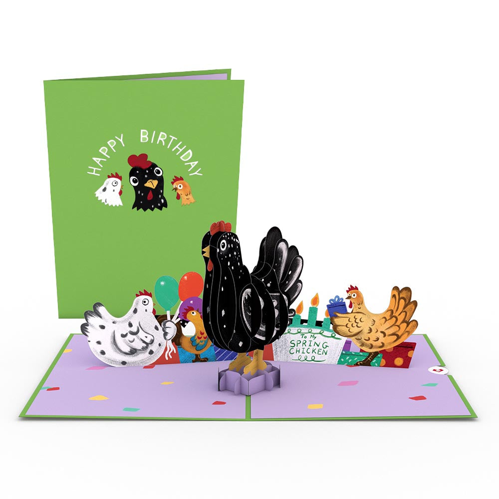 Happy Birthday To My Spring Chicken Pop-Up Card