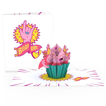 Playpop Card?: Girl Power Birthday Cupcake
