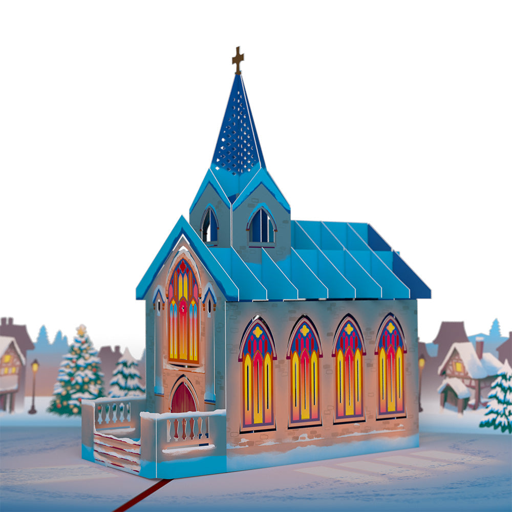 Stained Glass Christmas Chapel Pop-Up Card