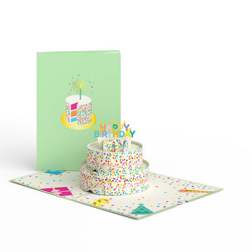 Sprinkles Birthday Cake Pop-Up Card