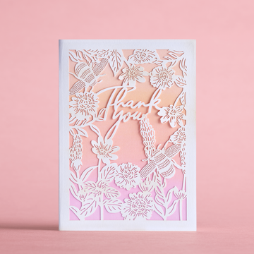 Bees Flora Thank You: MicasShine Moments Card