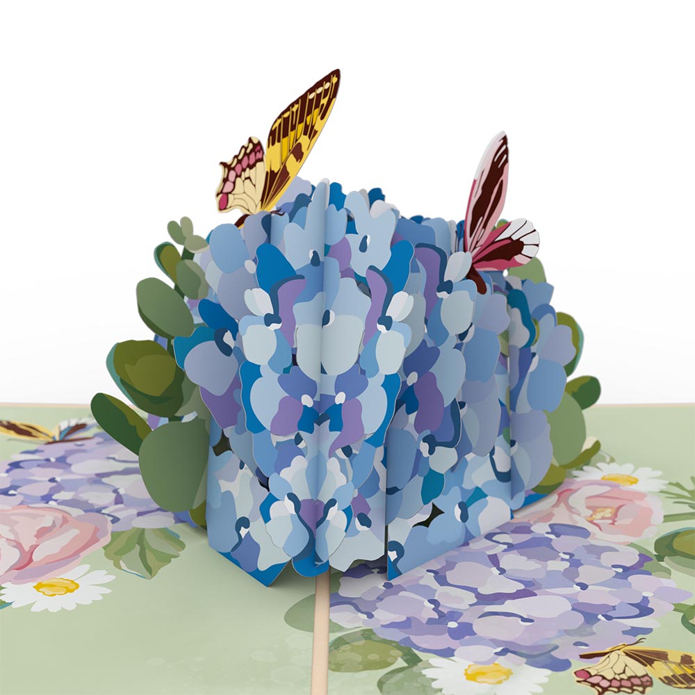 Hydrangea Butterflies Pop-Up Card
