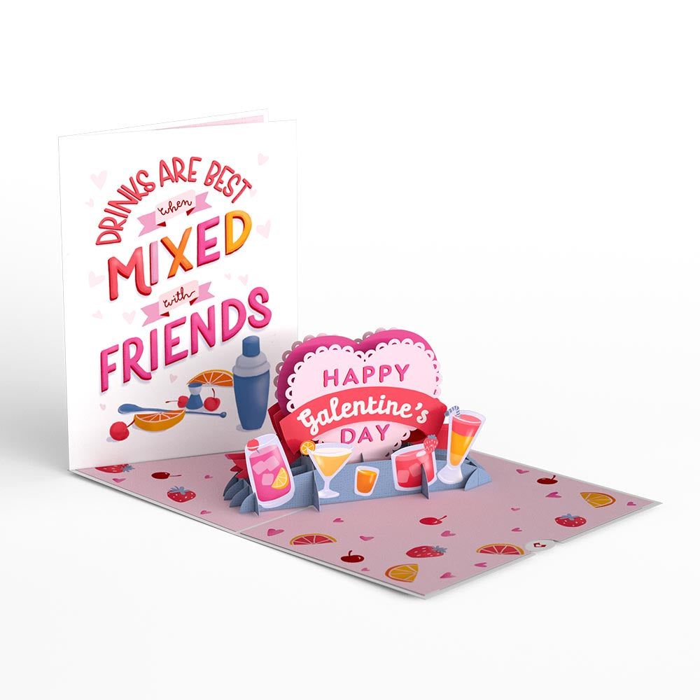 Mixed Drinks Galentine's Day Pop-Up Card