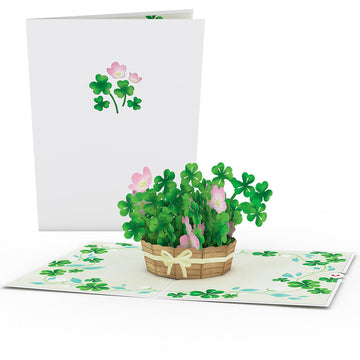 Shamrock Basket St. Patrick's Day Pop-Up Card