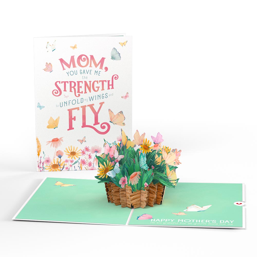 Happy Mother¡¯s Day Butterfly Basket Pop-Up Card