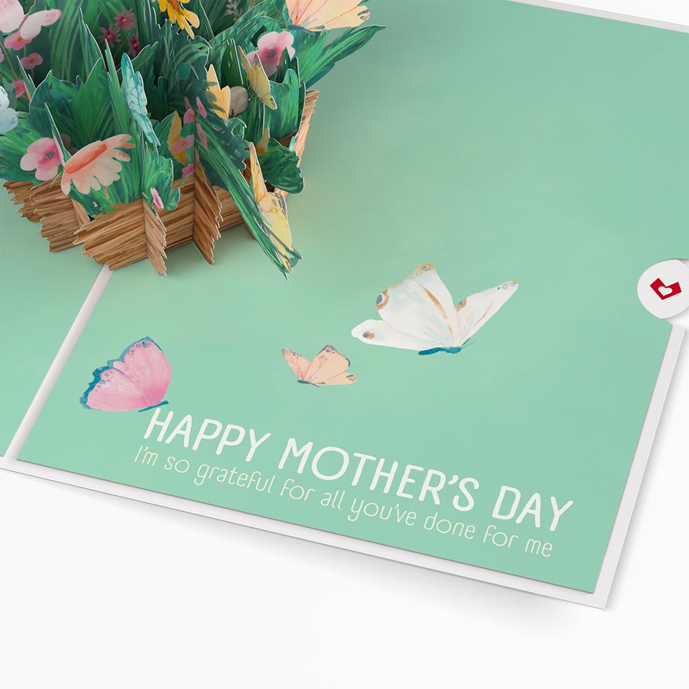 Happy Mother¡¯s Day Butterfly Basket Pop-Up Card