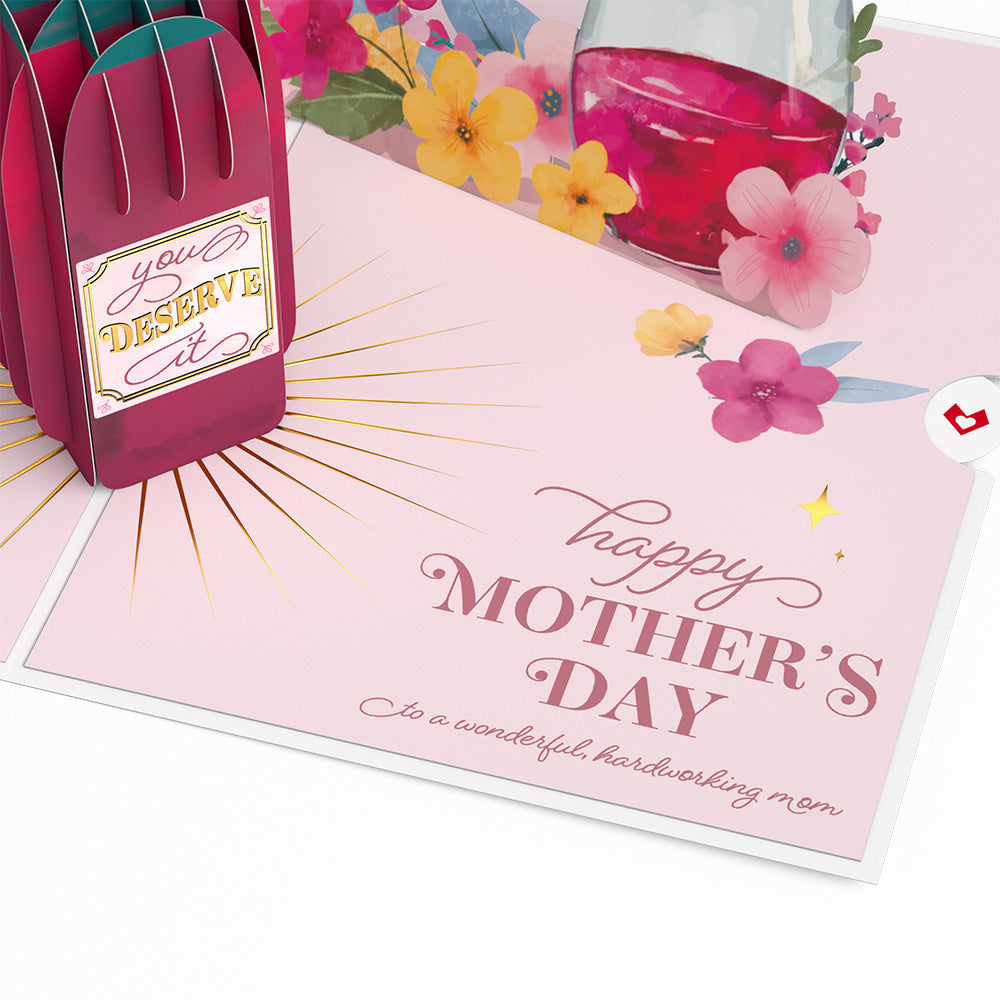 Wine Down and Relax Mother's Day Pop-Up Card