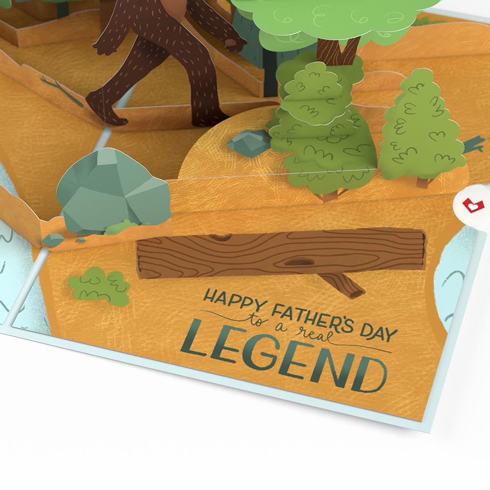 Father's Day Bigfoot Legend Pop-Up Card