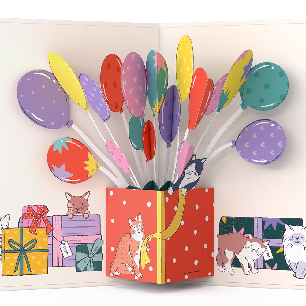 Curious Cats Birthday Pop-Up Card