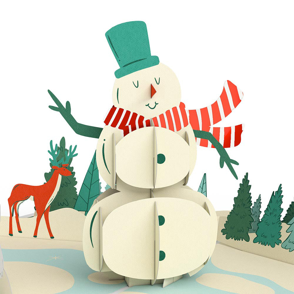 Season's Greetings Snowman Pop-Up Card
