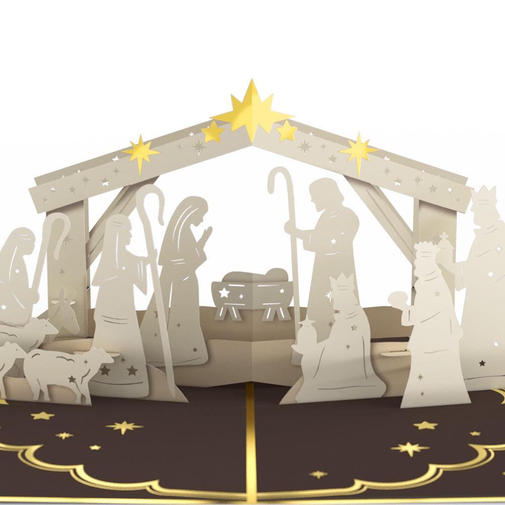 Elegant Nativity Pop-Up Card