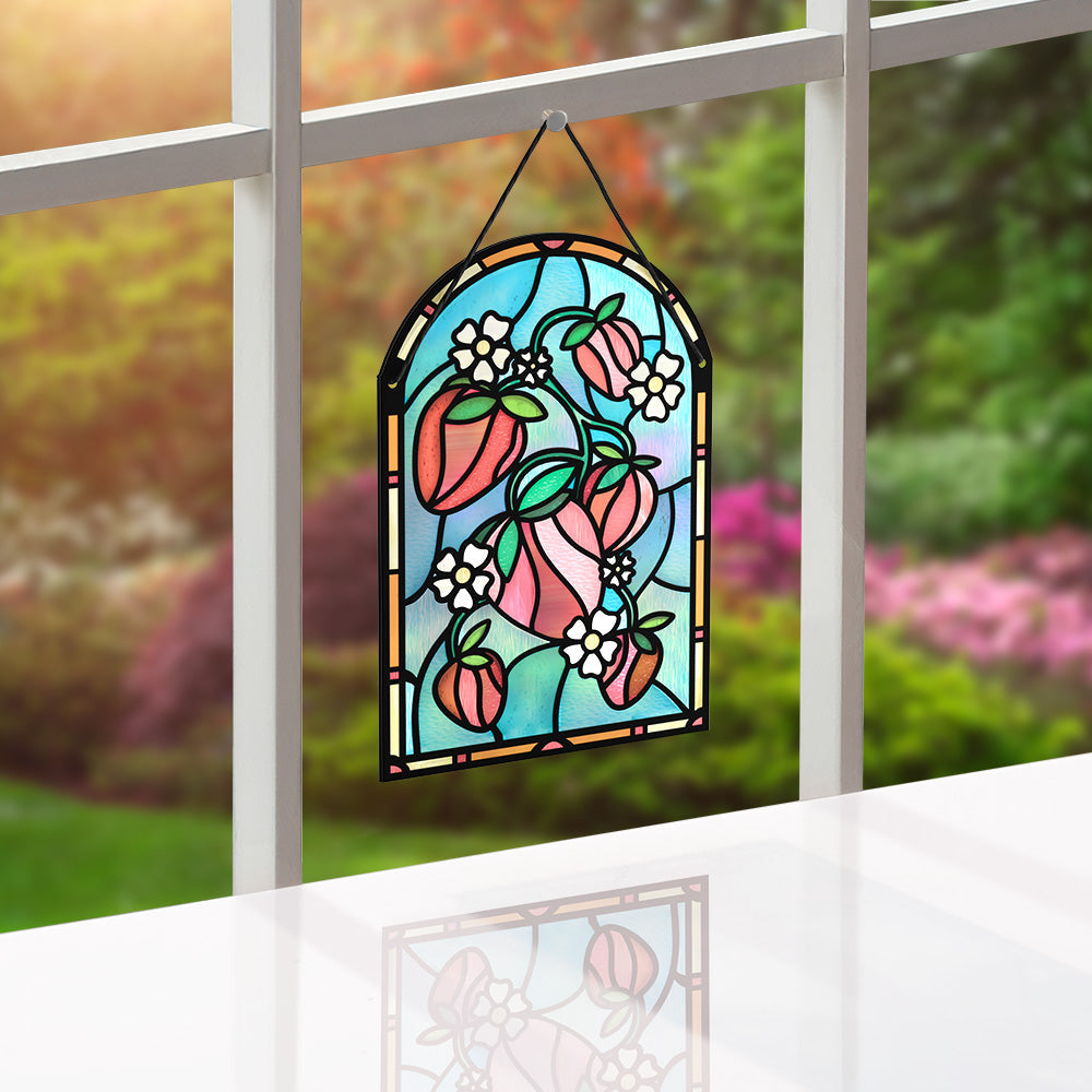 Berry Sweet Birthday Strawberries Suncatcher Card