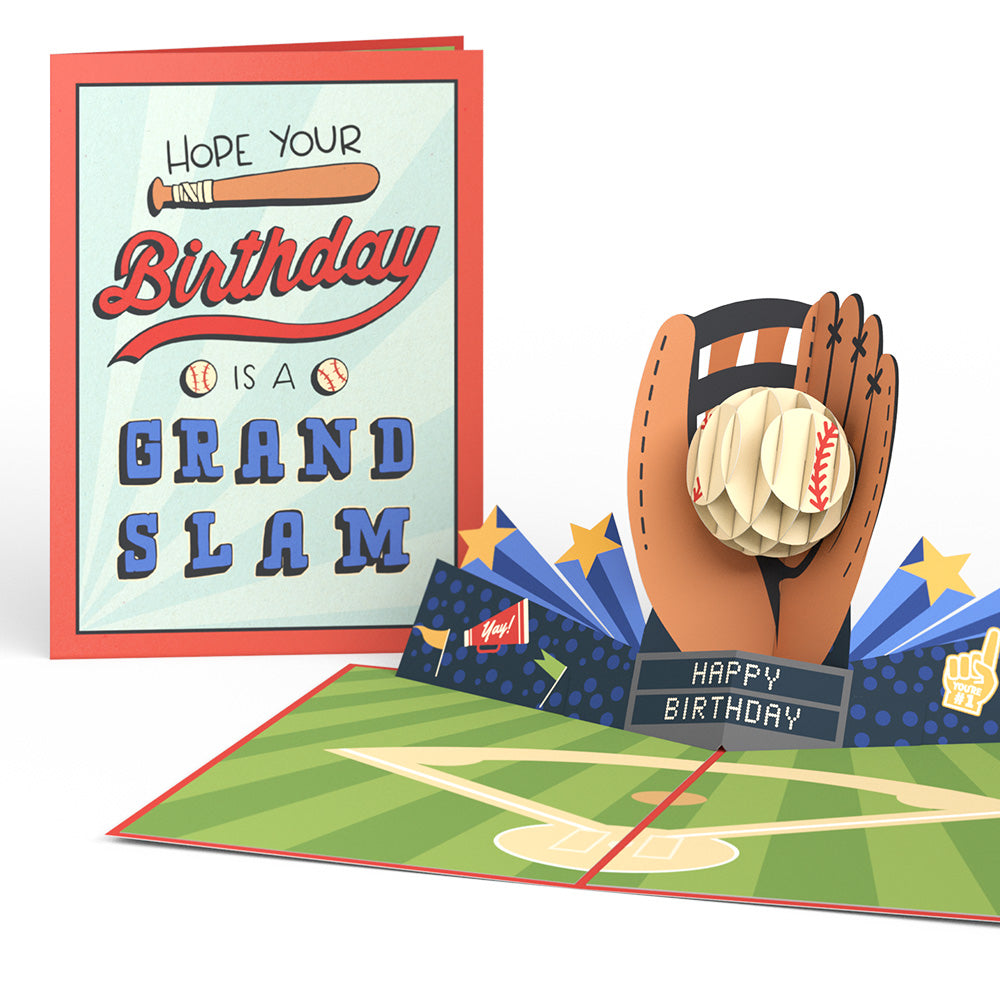 Grand Slam Birthday Baseball Pop-Up Card