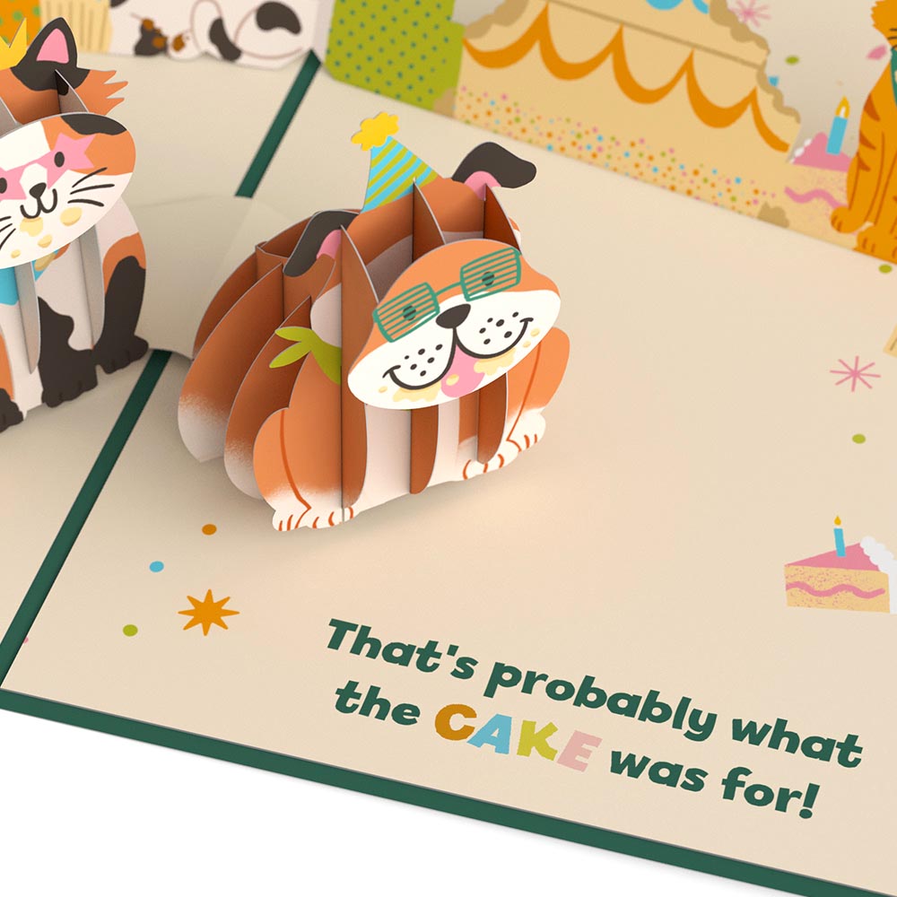We Heard It's Your Birthday Dog and Cat Pop-Up Card