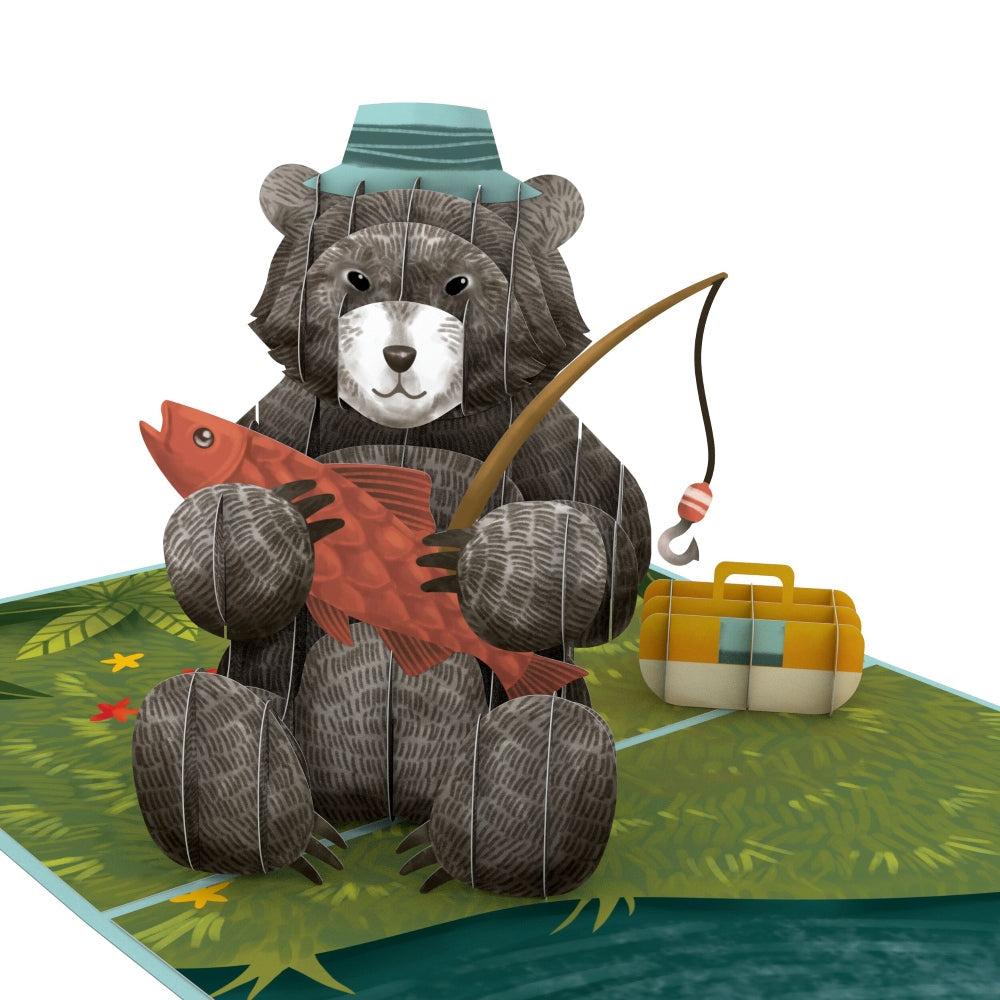 Father¡¯s Day Fishing Bear Pop-Up Card