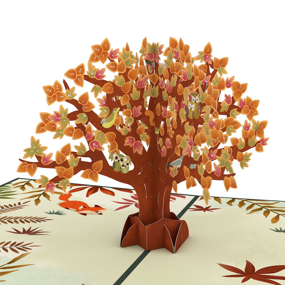 Fall Woodland Animal Tree Pop-Up Card