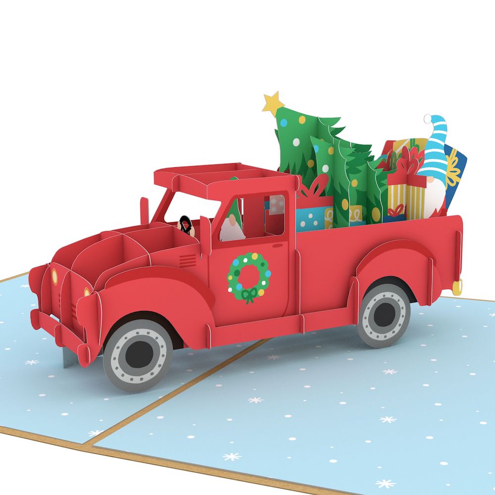 Gnome Holiday Truck Pop-Up Card