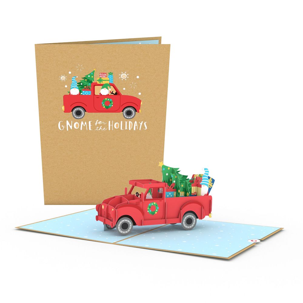 Gnome Holiday Truck Pop-Up Card