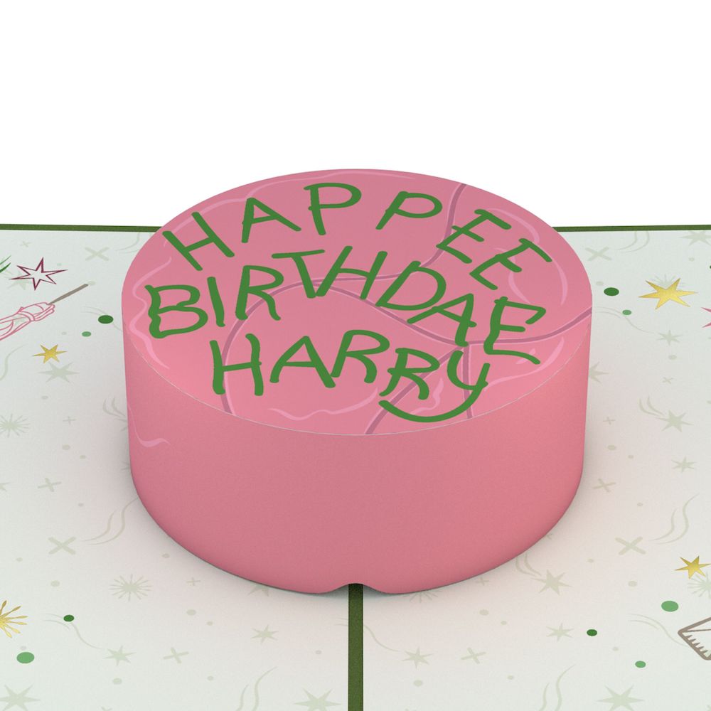 Harry Potter? Happee Birthdae Cake Pop-Up Card