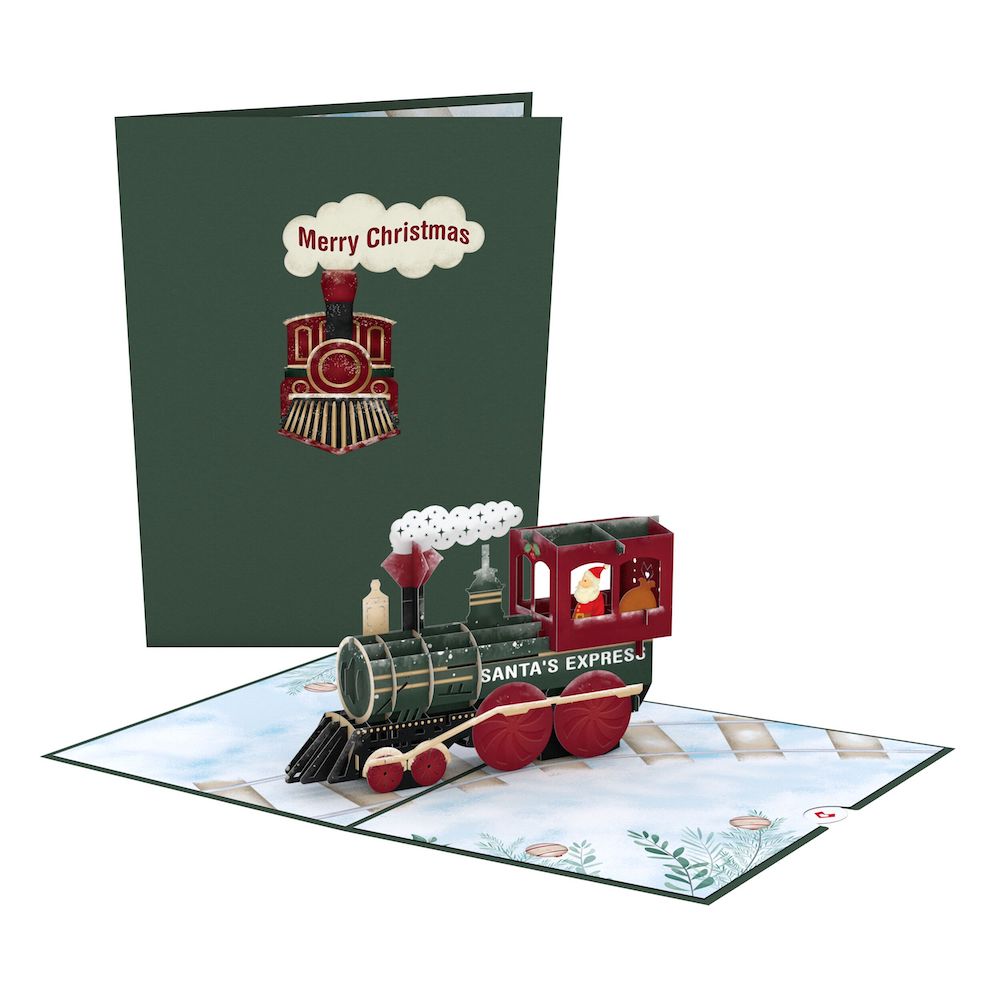 Santa Christmas Train Pop-Up Card