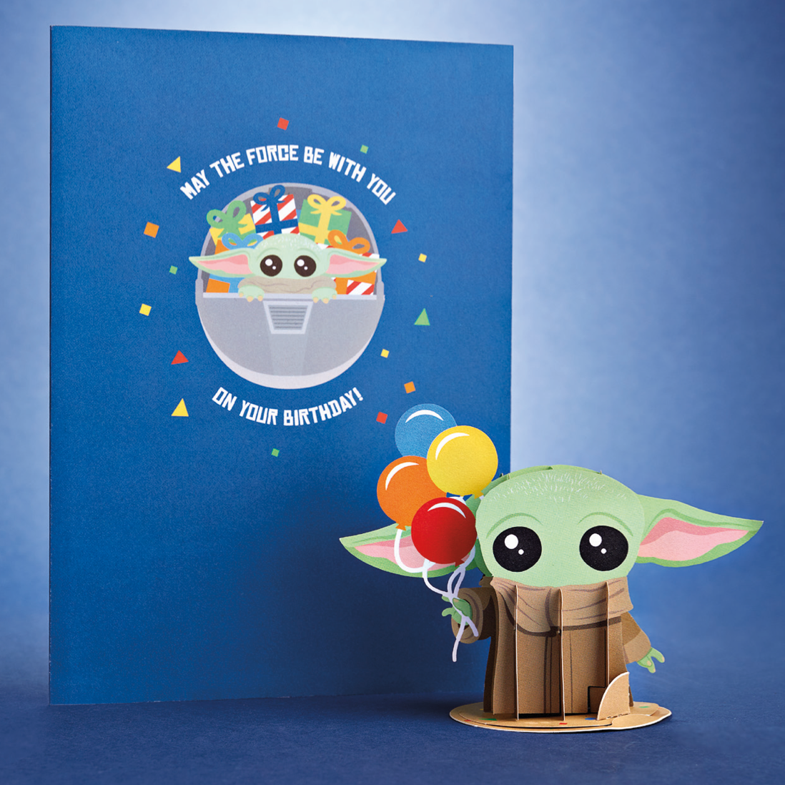Star Wars? The Mandalorian? Grogu? Birthday Card with Pop-Up Gift