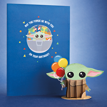 Star Wars? The Mandalorian? Grogu? Birthday Card with Pop-Up Gift