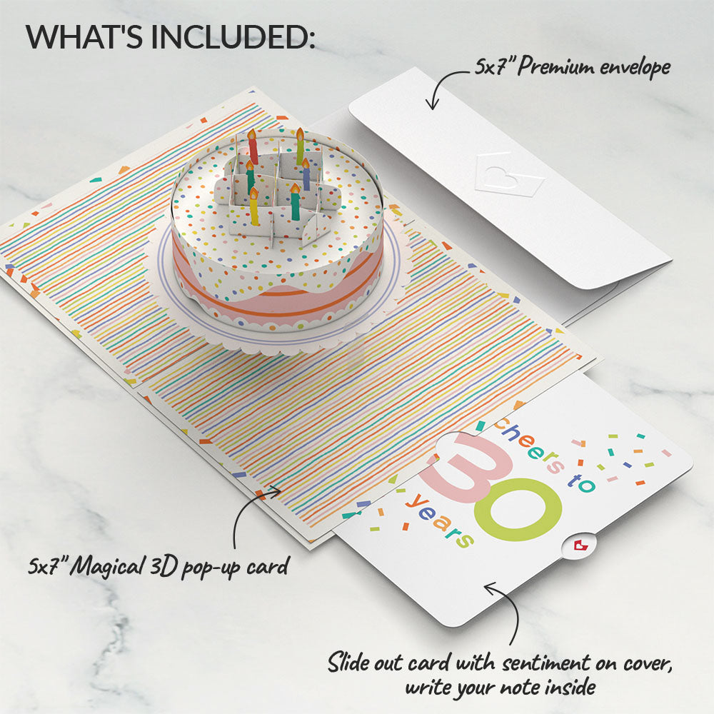 Confetti Cake 30th Birthday Pop-Up Card and Sentiment Set