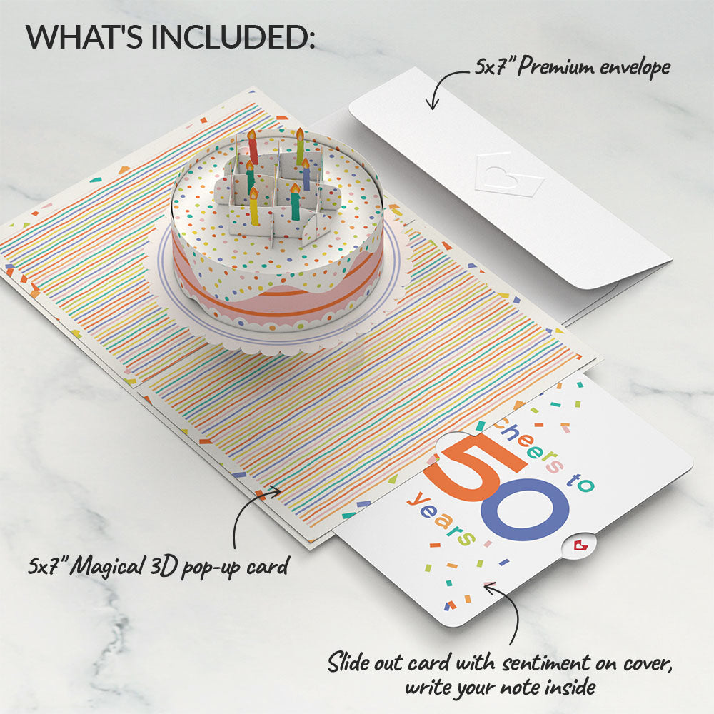 Confetti Cake 50th Birthday Pop-Up Card and Sentiment Set