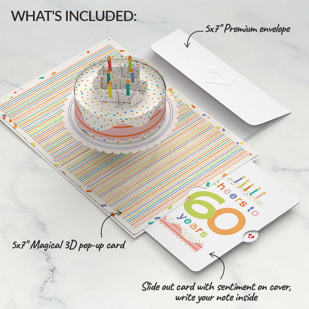 Confetti Cake 60th Birthday Pop-Up Card and Sentiment Set