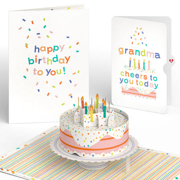 Confetti Cake Birthday Pop-Up Card and Sentiment Set for Grandma