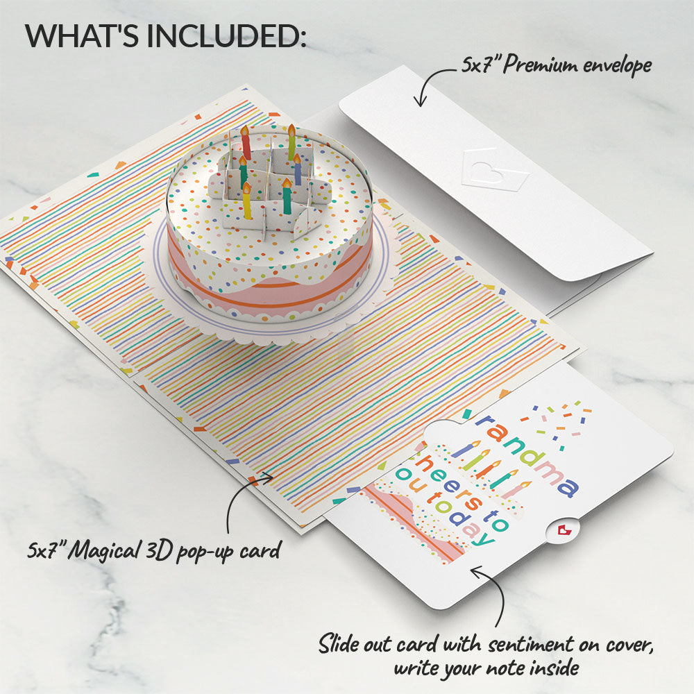 Confetti Cake Birthday Pop-Up Card and Sentiment Set for Grandma