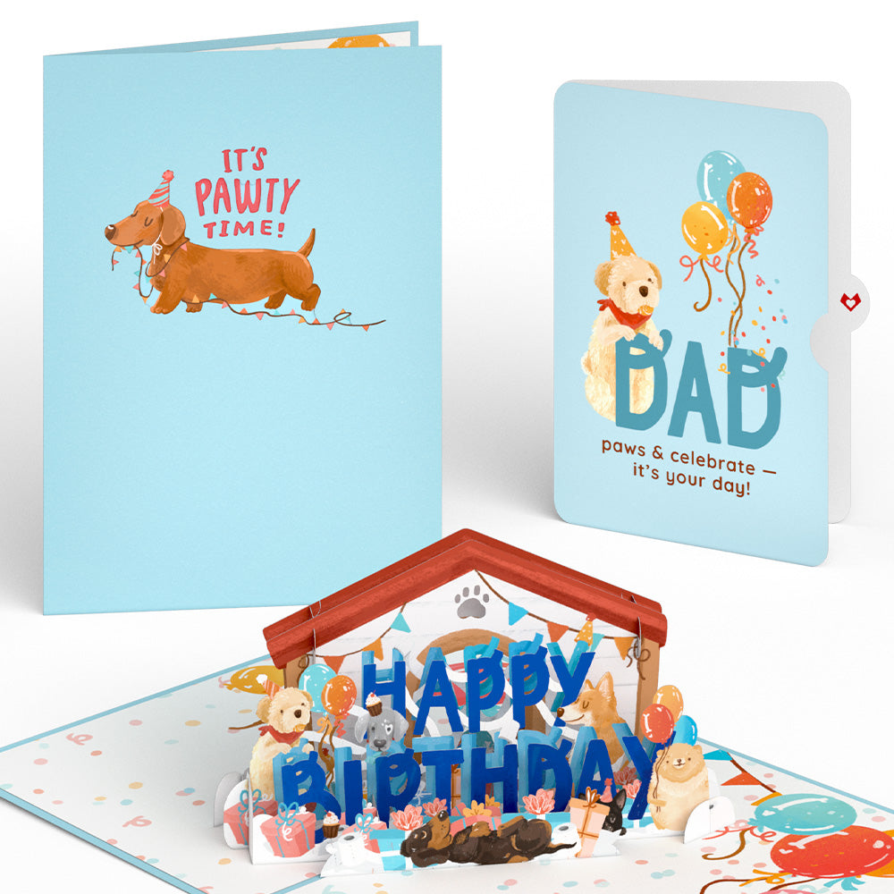 Happy Birthday Dogs Pop-Up Card and Sentiment Set for Dad