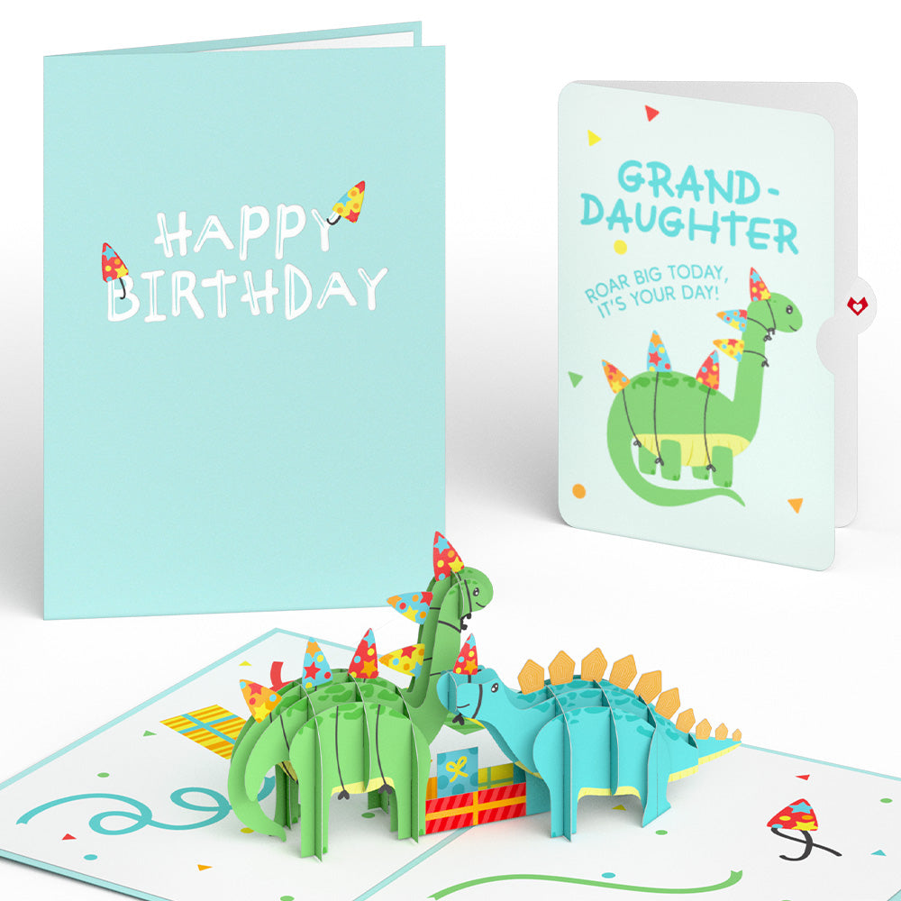 Dinosaurs Birthday Pop-Up Card and Sentiment Set for Granddaughter