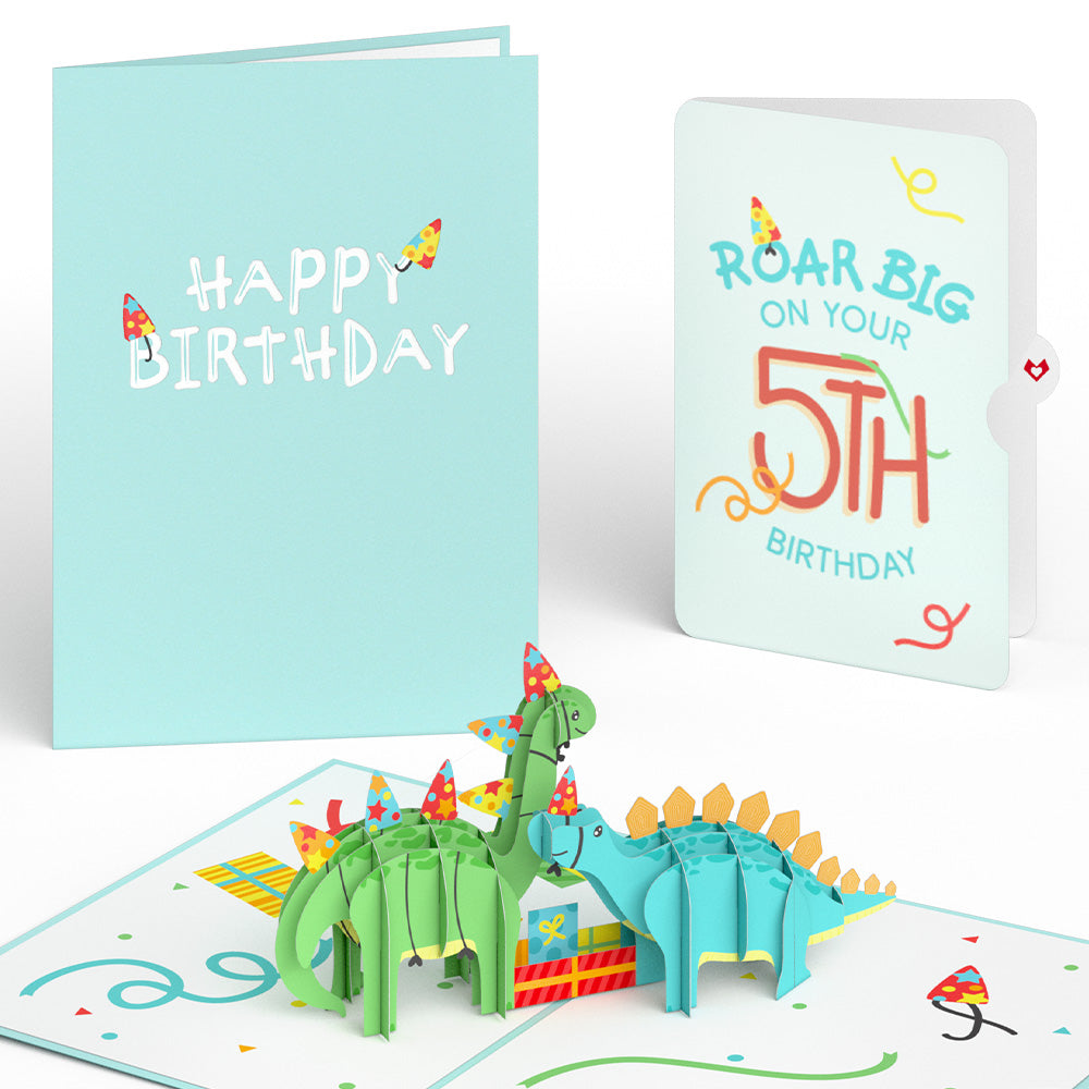 Dinosaurs 5th Birthday Pop-Up Card and Sentiment Set