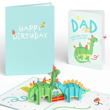 Dinosaurs Birthday Pop-Up Card and Sentiment Set for Dad