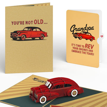 Classic Car Birthday Pop-Up Card and Sentiment Set for Grandpa