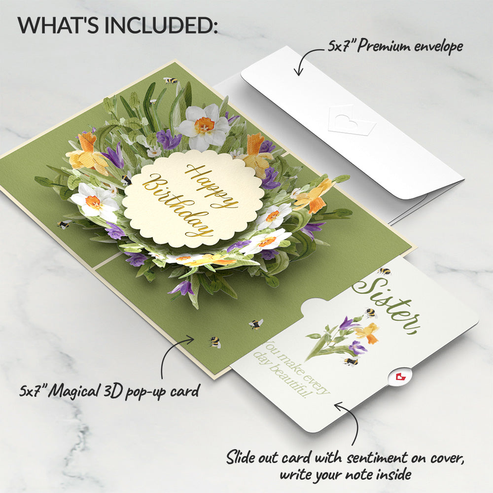 Bloom Birthday Pop-Up Card and Sentiment Set for Sister