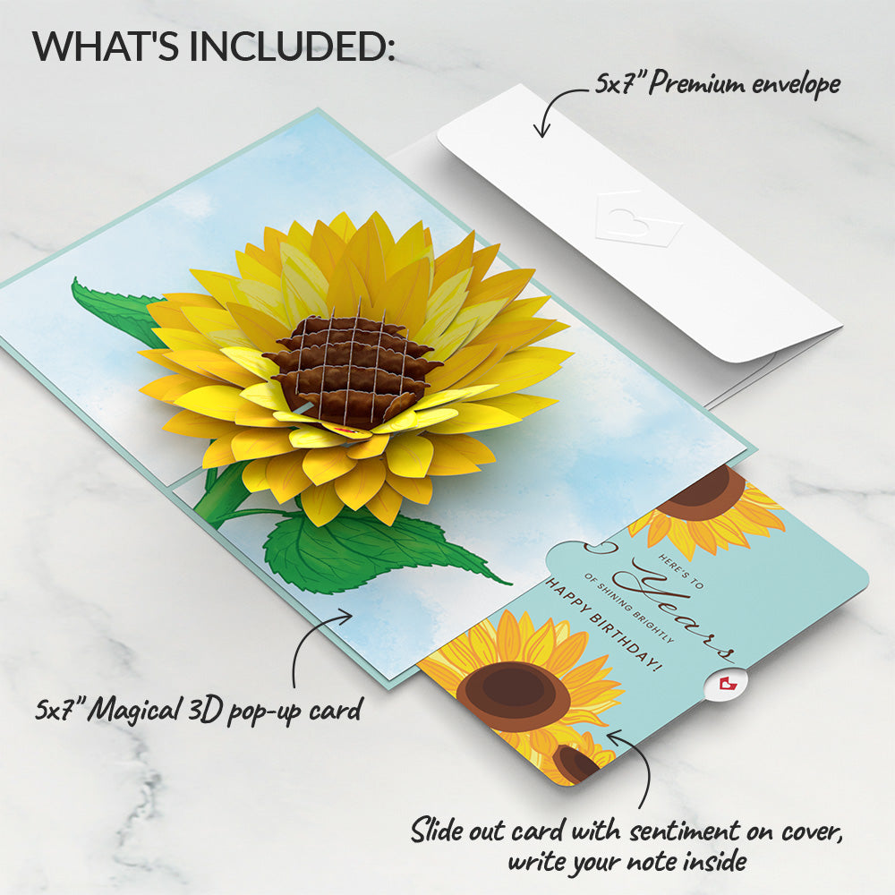 Sunflower 50th Birthday Pop-Up Card and Sentiment Set