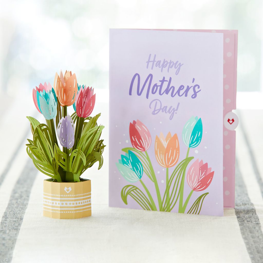 Mother's Day Tulips Card with Mini Bouquet
