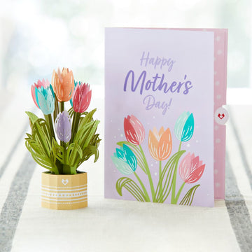 Mother's Day Tulips Card with Mini Bouquet